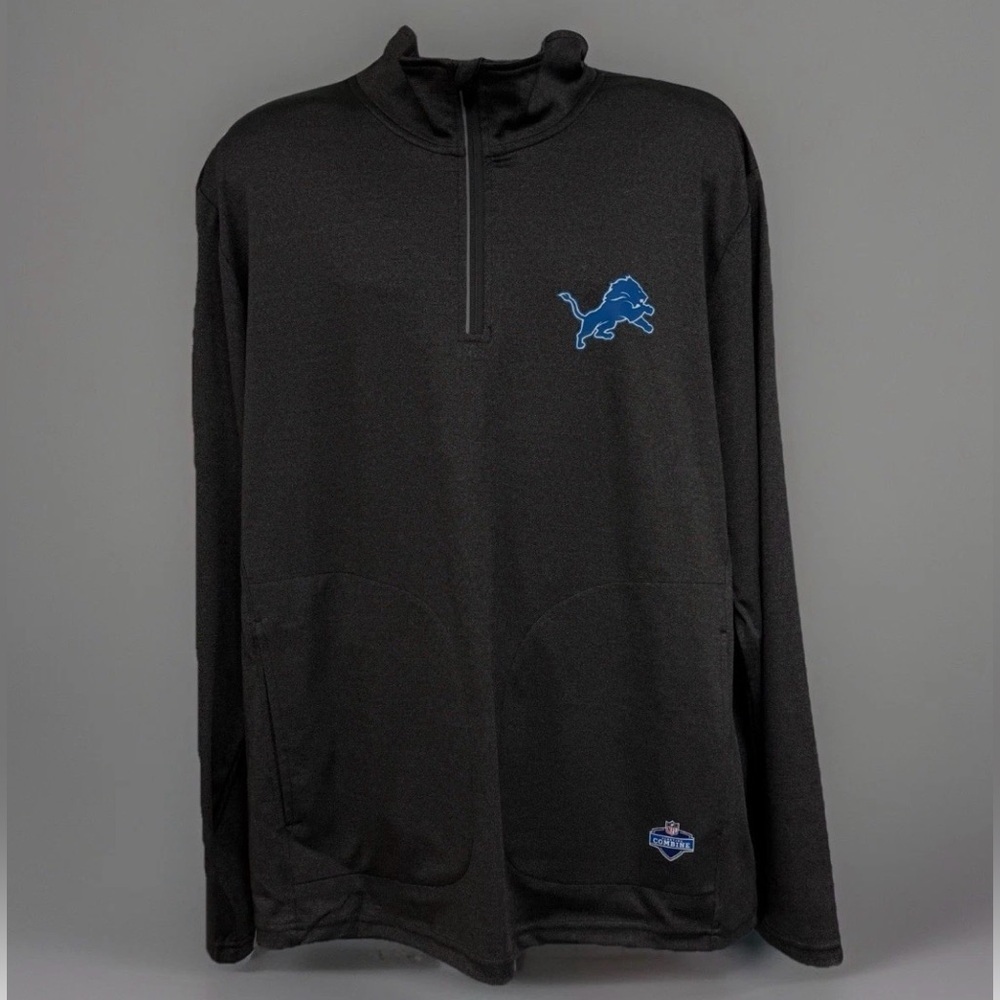 NWT Detroit Lions 1/4 Zip Performance Jacket Men’s XL Charcoal Gray CSA Combine